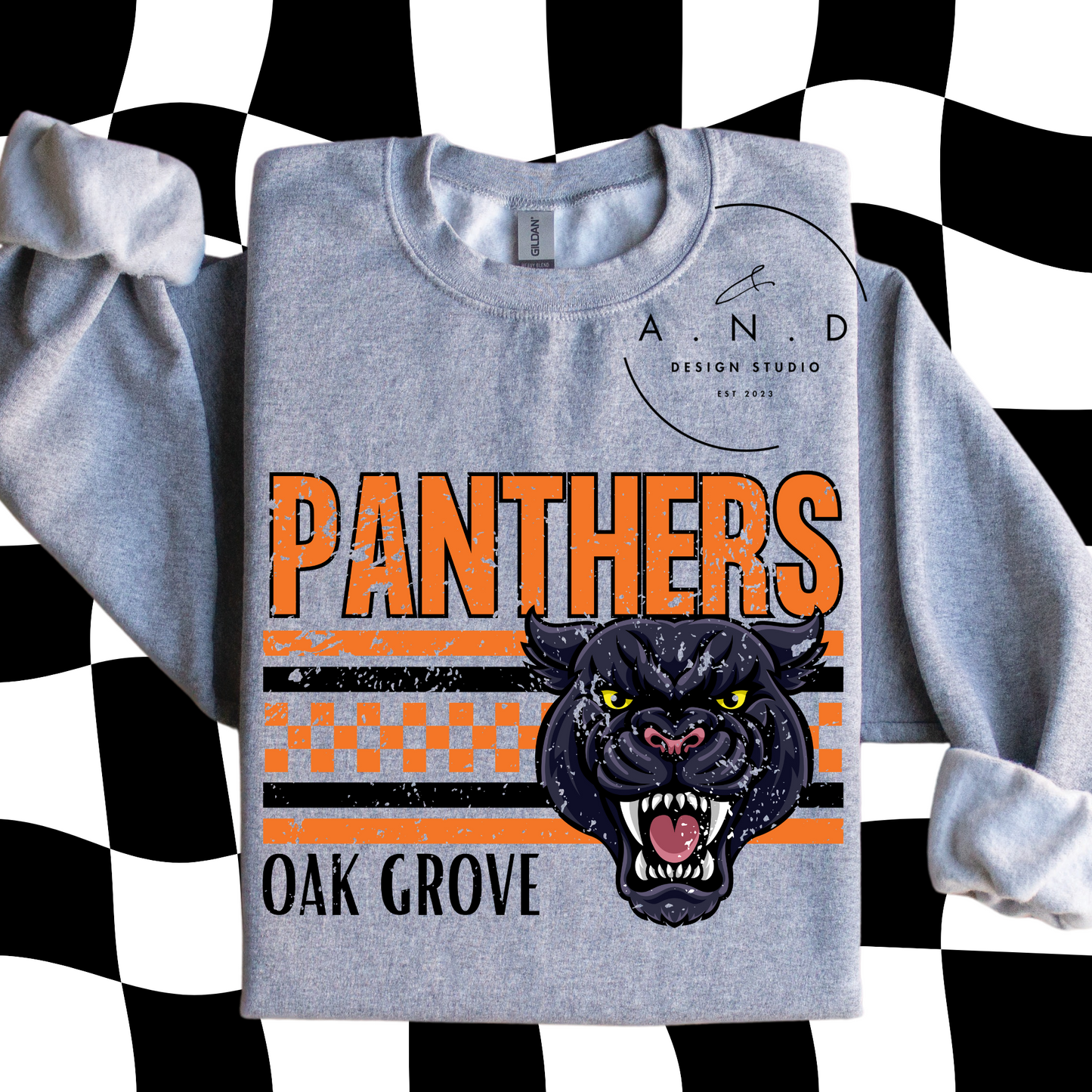 Panthers Checkered Distressed