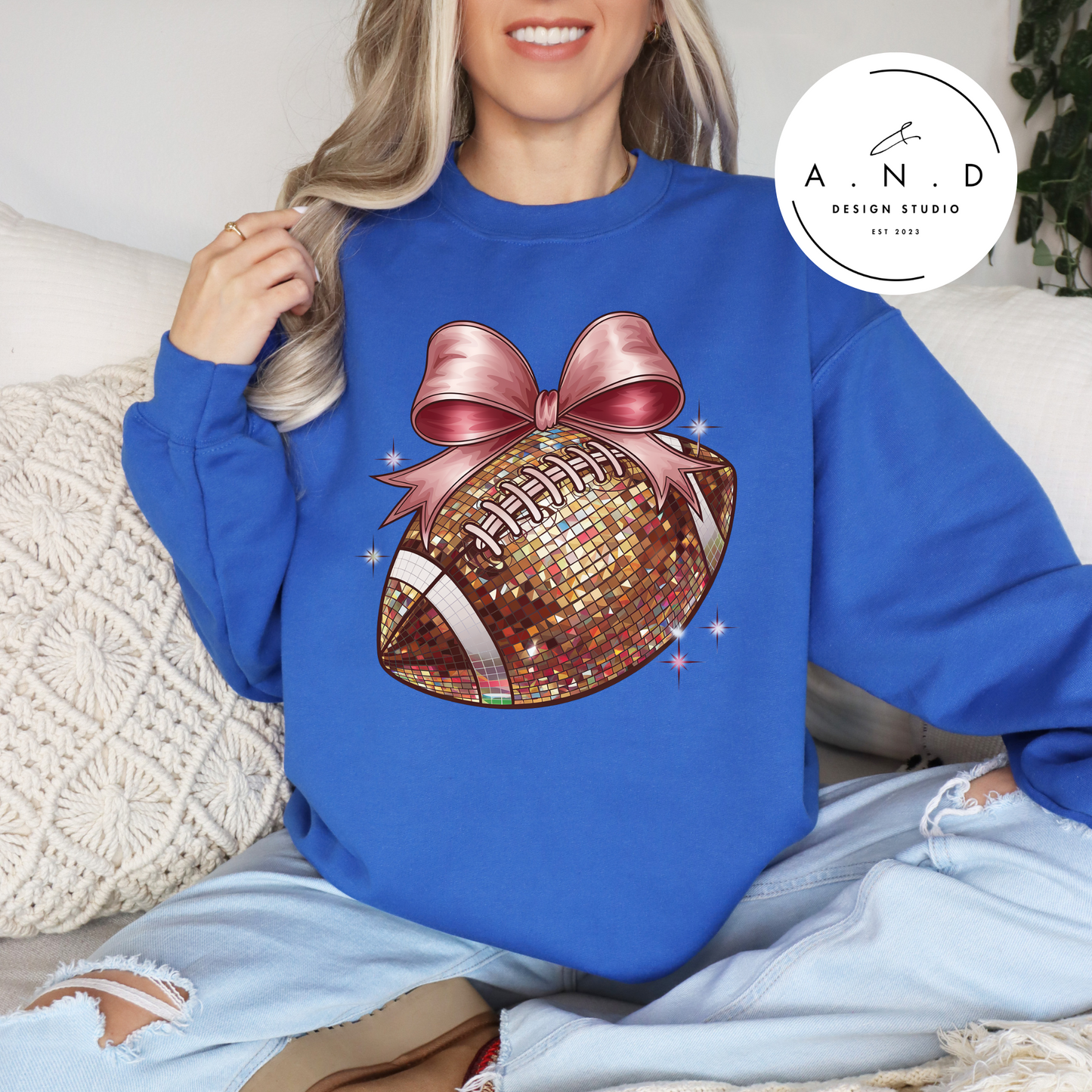 Faux Glitter Football