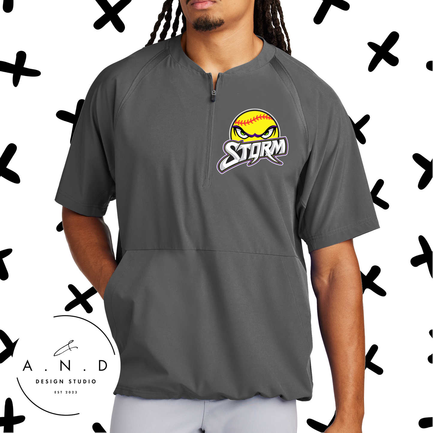 Storm Softball- 1/2 Zip Short Sleeve Jacket