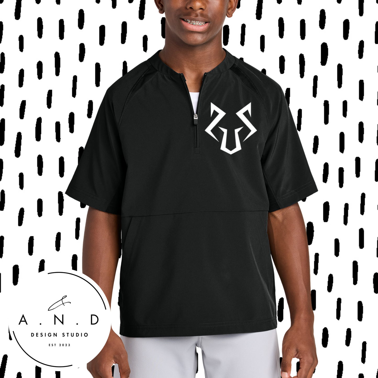 Wolfpack- 1/2 Zip Short Sleeve Jacket