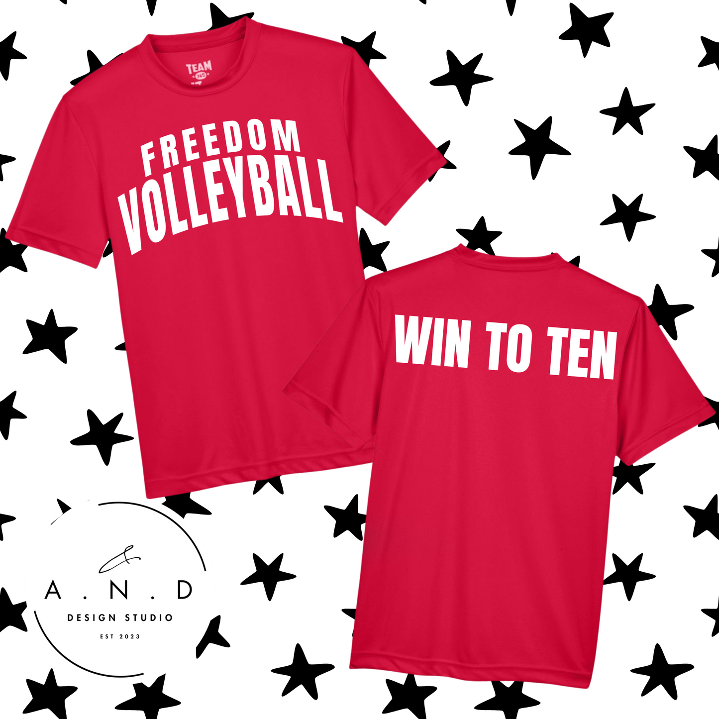 Freedom Volleyball- WIN TO TEN- performance tee