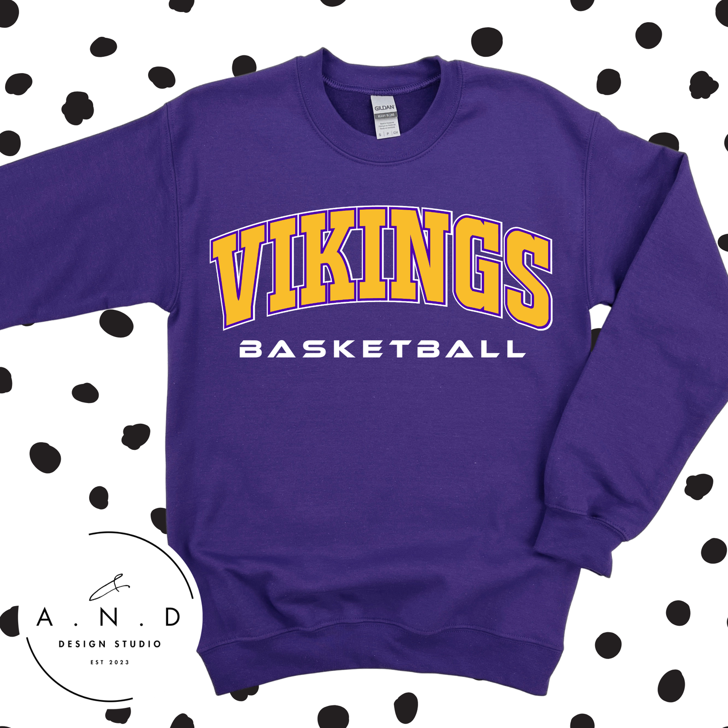 Vikings Basketball Arched