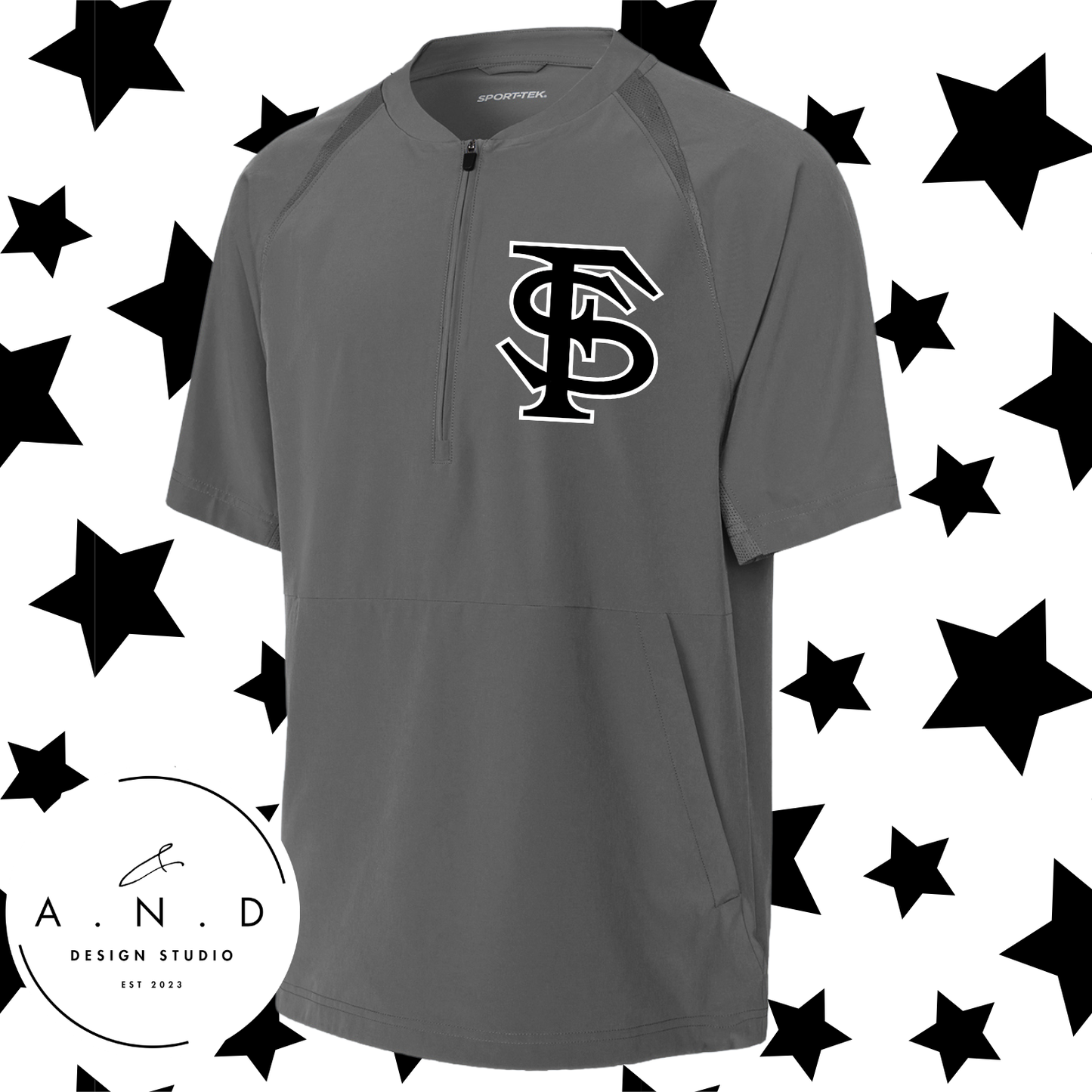 Fighting Squirrels- 1/2 Zip Short Sleeve Jacket