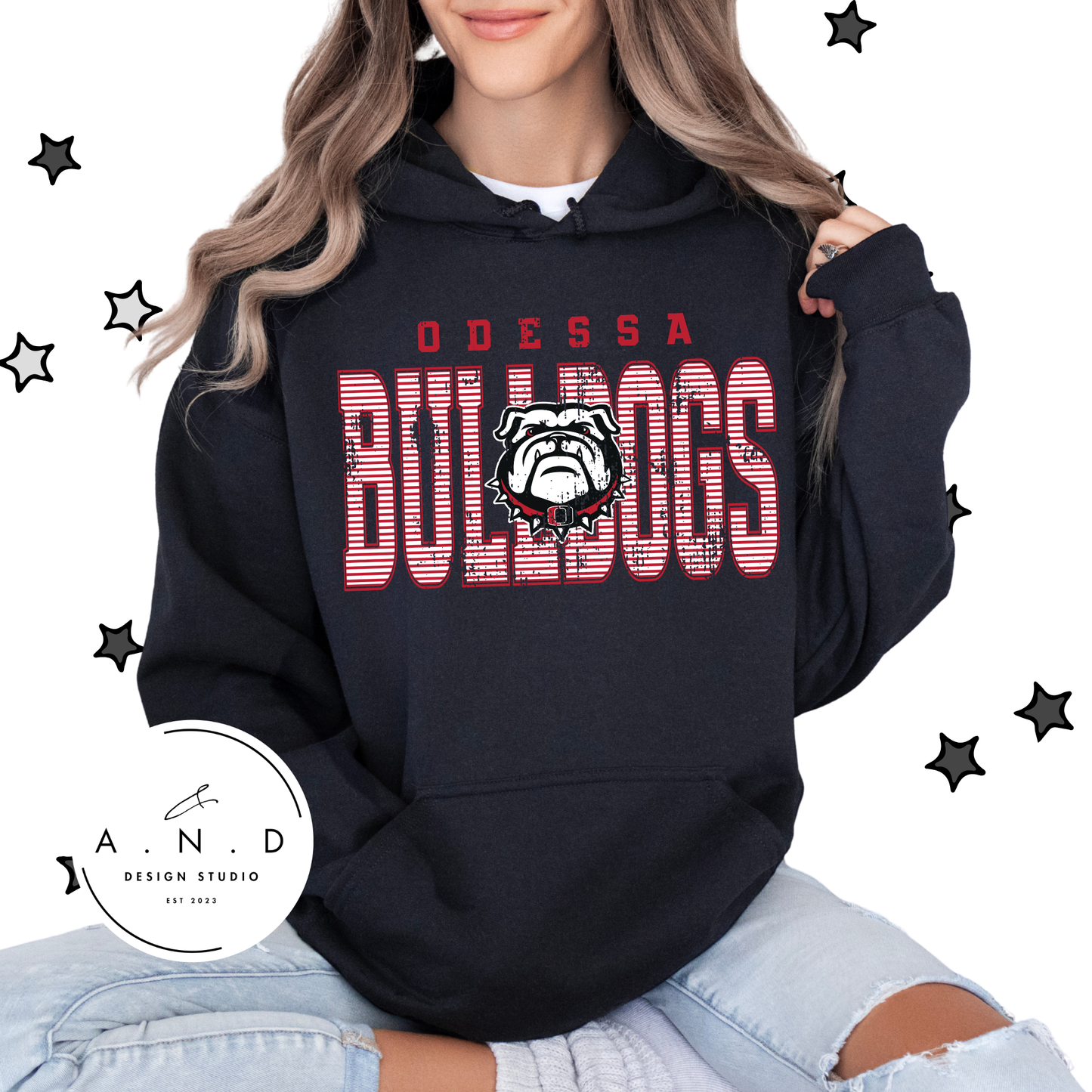 Odessa Bulldogs Stripe Distressed