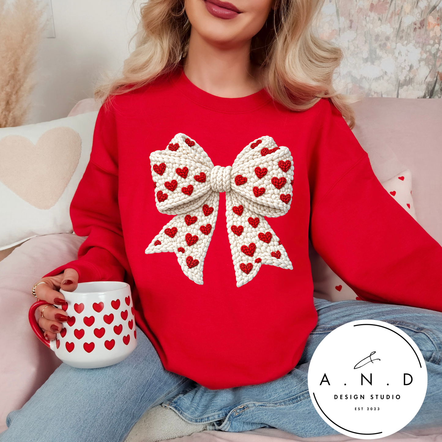 Valentine's Faux Yarn Bow