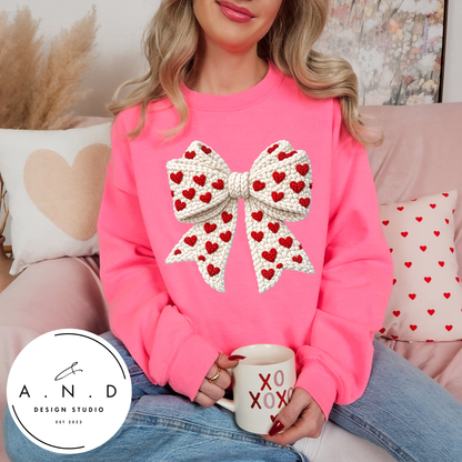 Valentine's Faux Yarn Bow