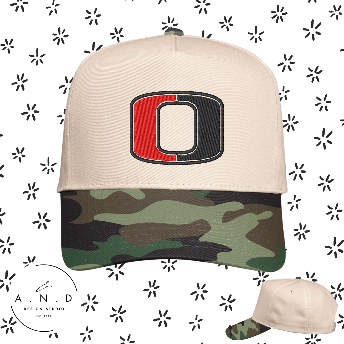 Odessa Embroidery Full Fabric Hat- Camo