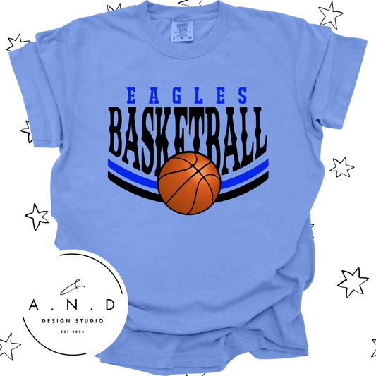 Eagles Basketball- blue/black ball