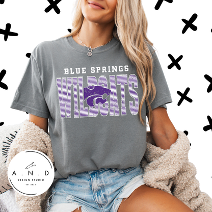 Wildcats Stripe Distressed