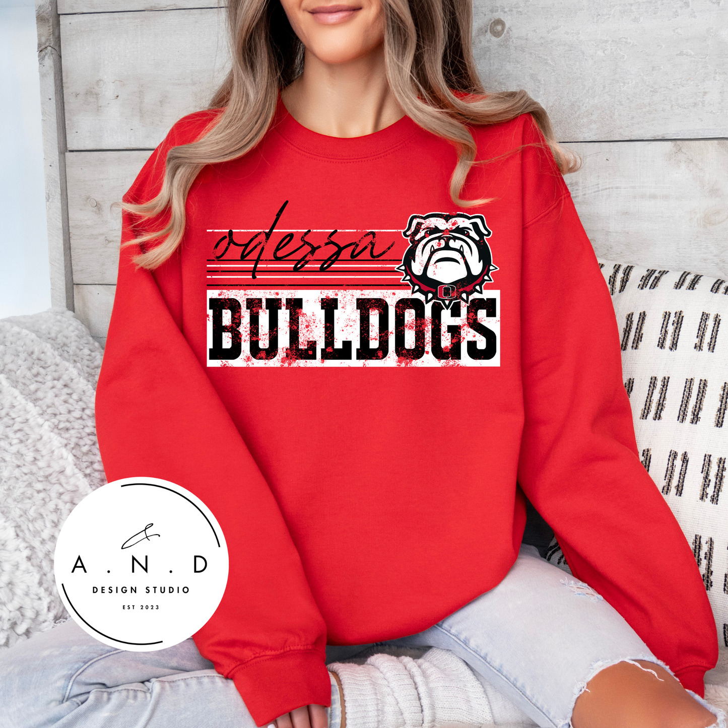 Odessa Bulldogs Block Distressed