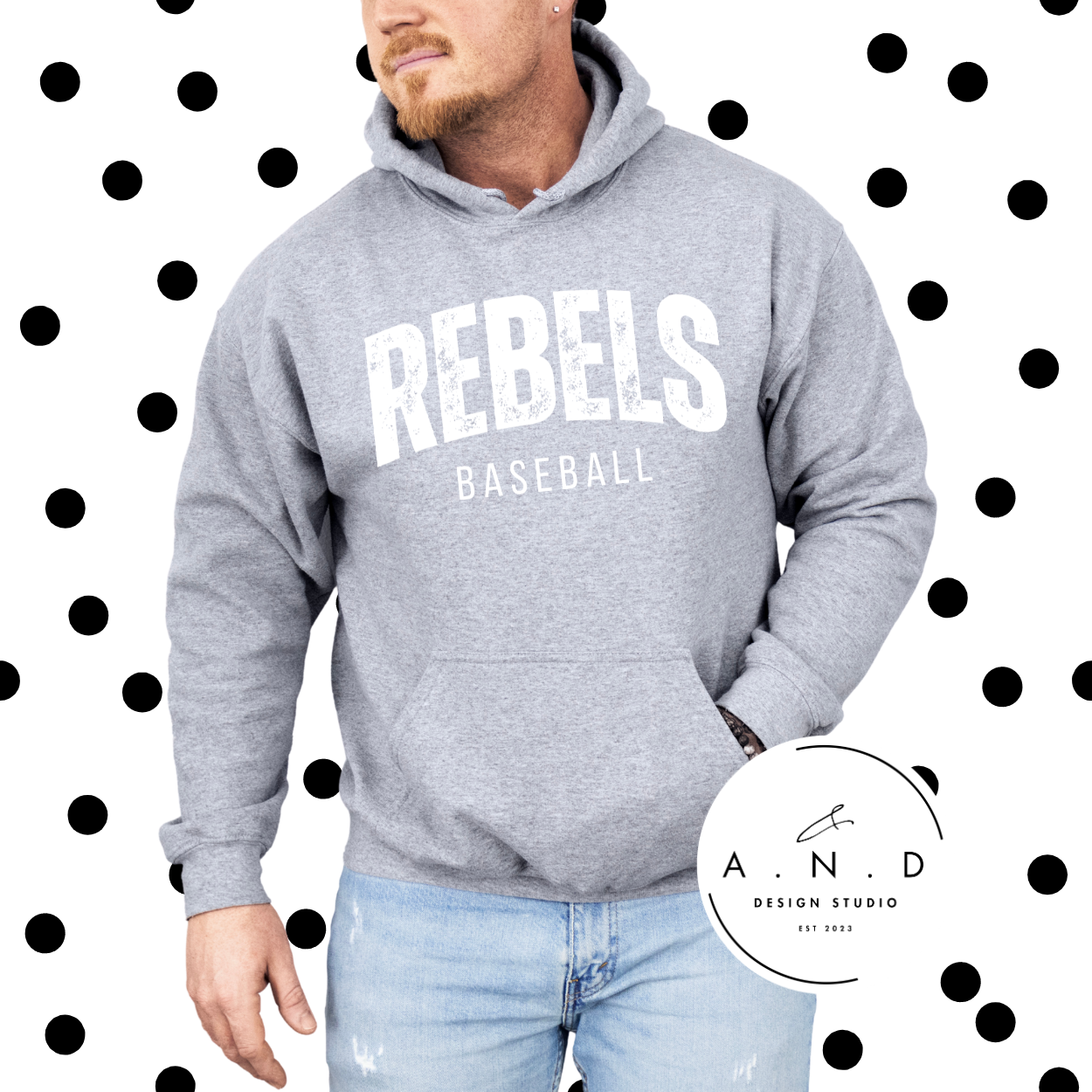 Rebels Baseball- Distressed