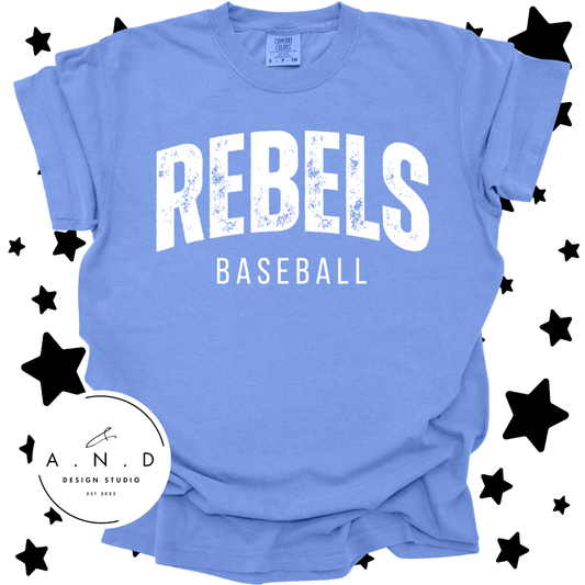 Rebels Baseball- Distressed