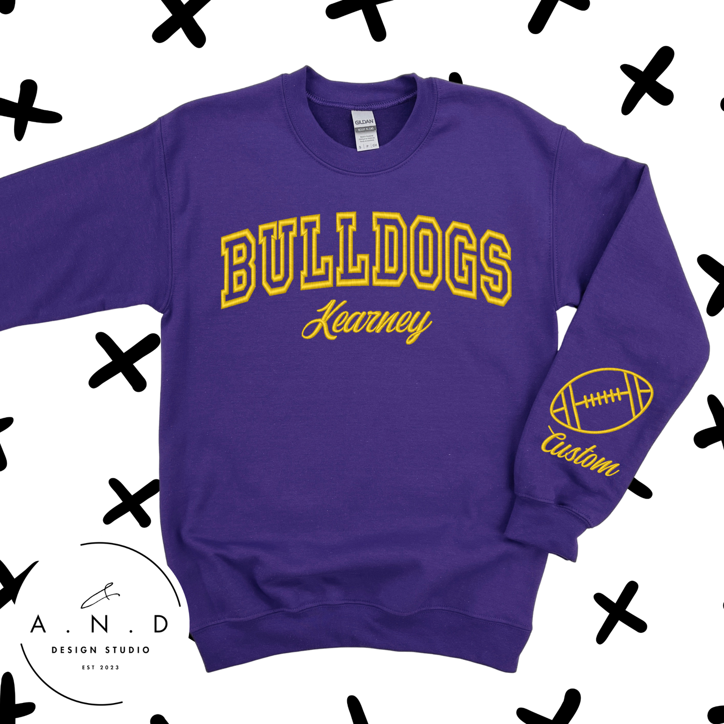 Kearney Bulldogs Custom Embroidery Crewneck