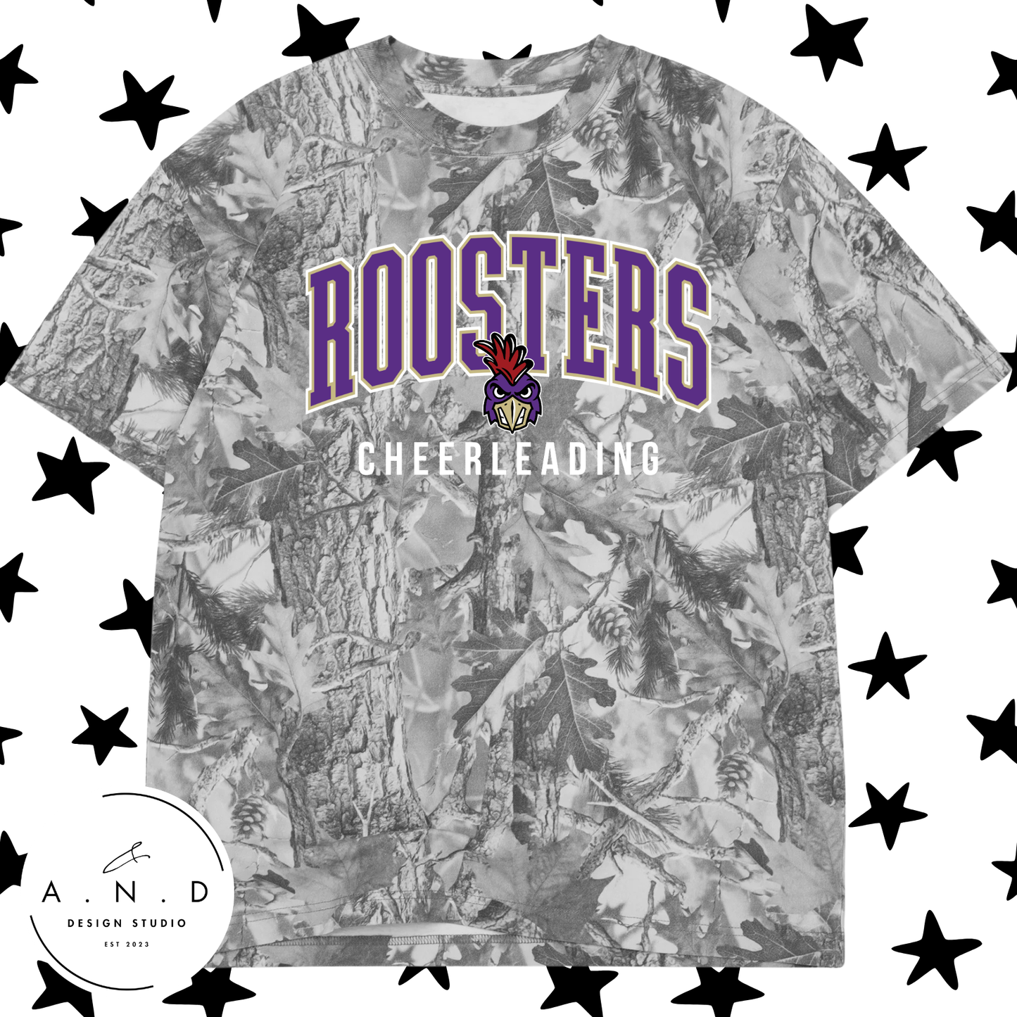 Roosters Cheer Vintage Grey Camo/Vintage Black Leopard
