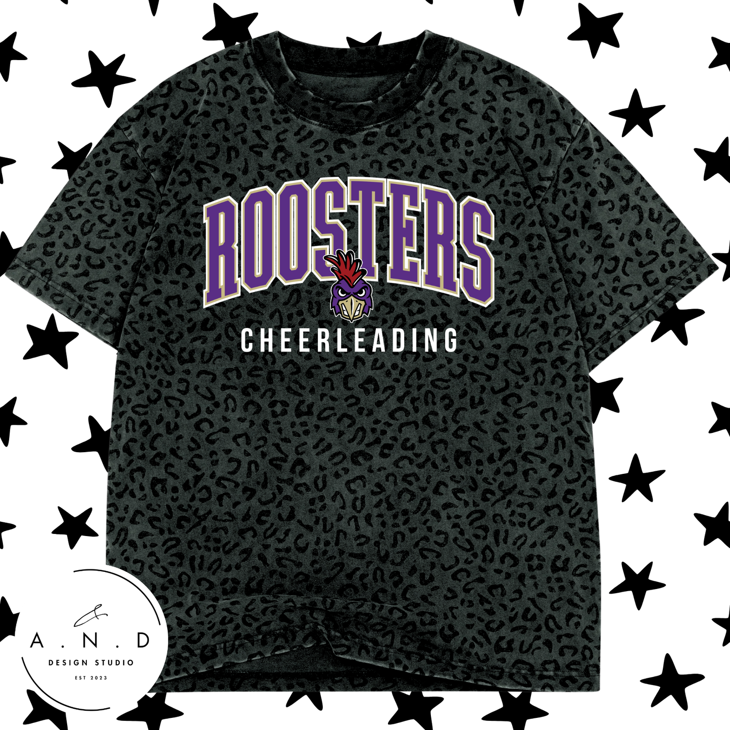 Roosters Cheer Vintage Grey Camo/Vintage Black Leopard
