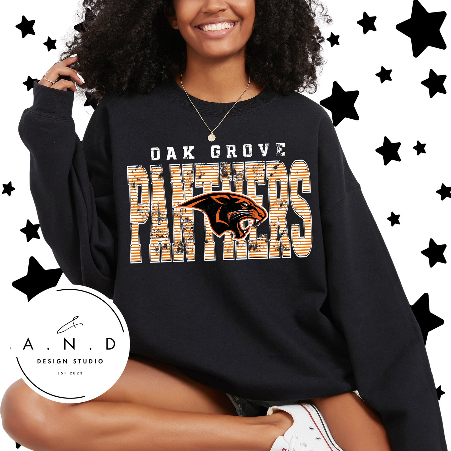 Oak Grove Panthers Stripe Distressed