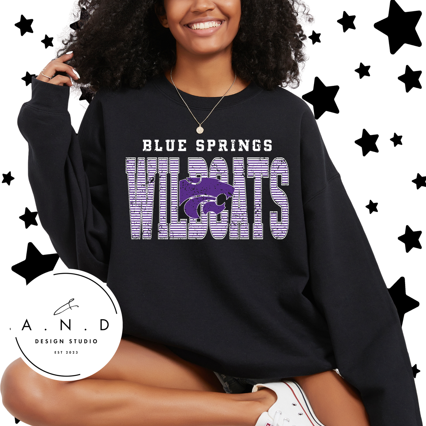 Wildcats Stripe Distressed