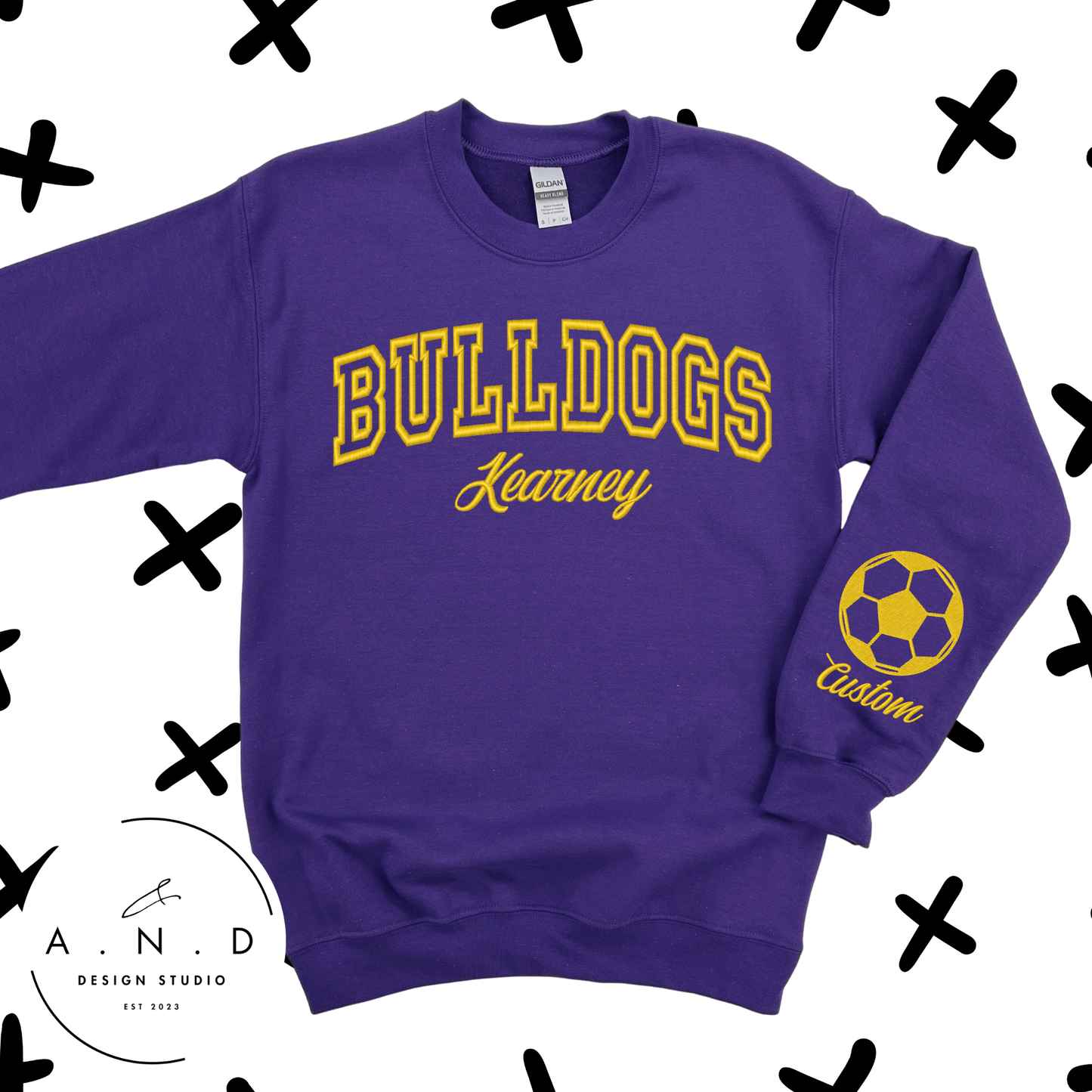 Kearney Bulldogs Custom Embroidery Crewneck