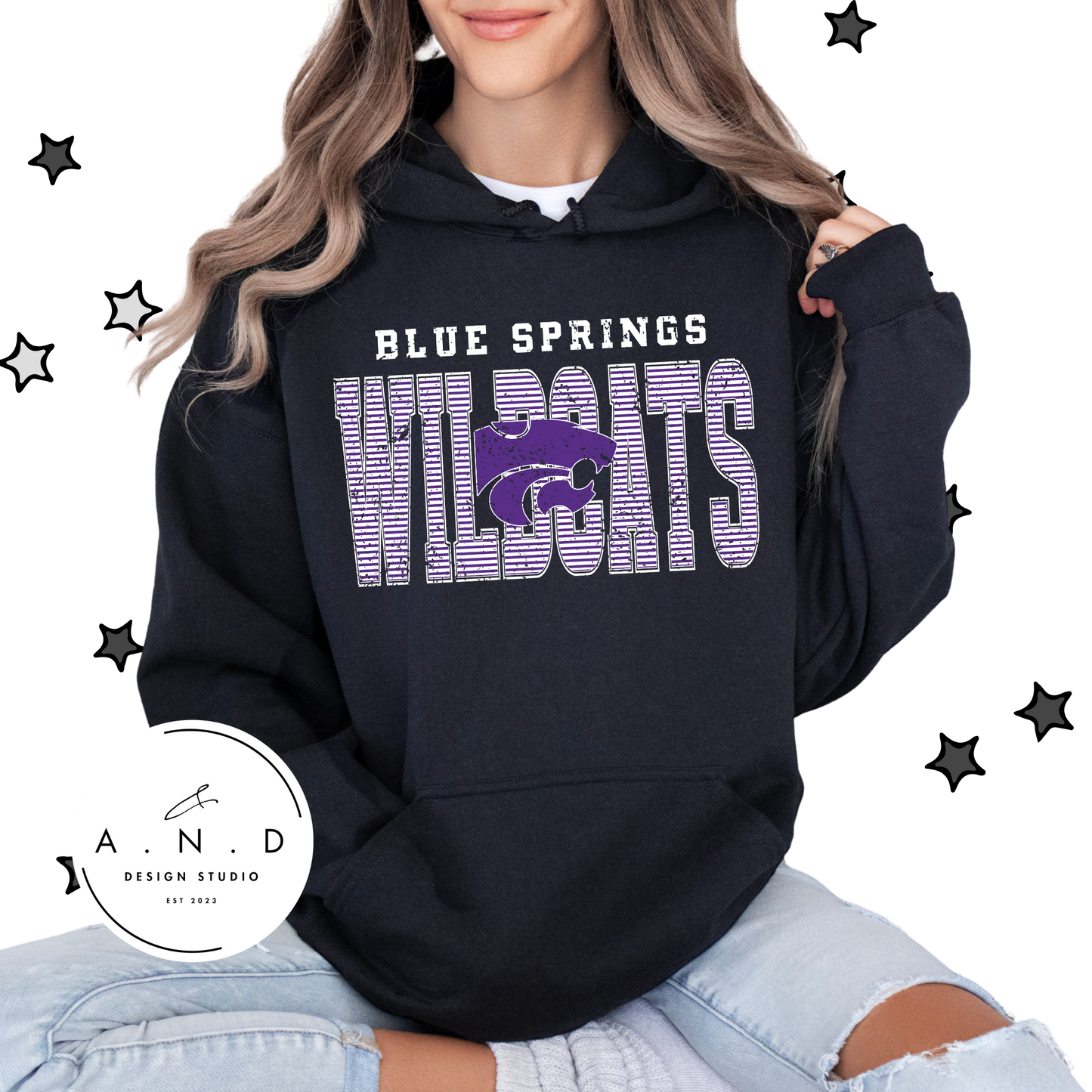 Wildcats Stripe Distressed