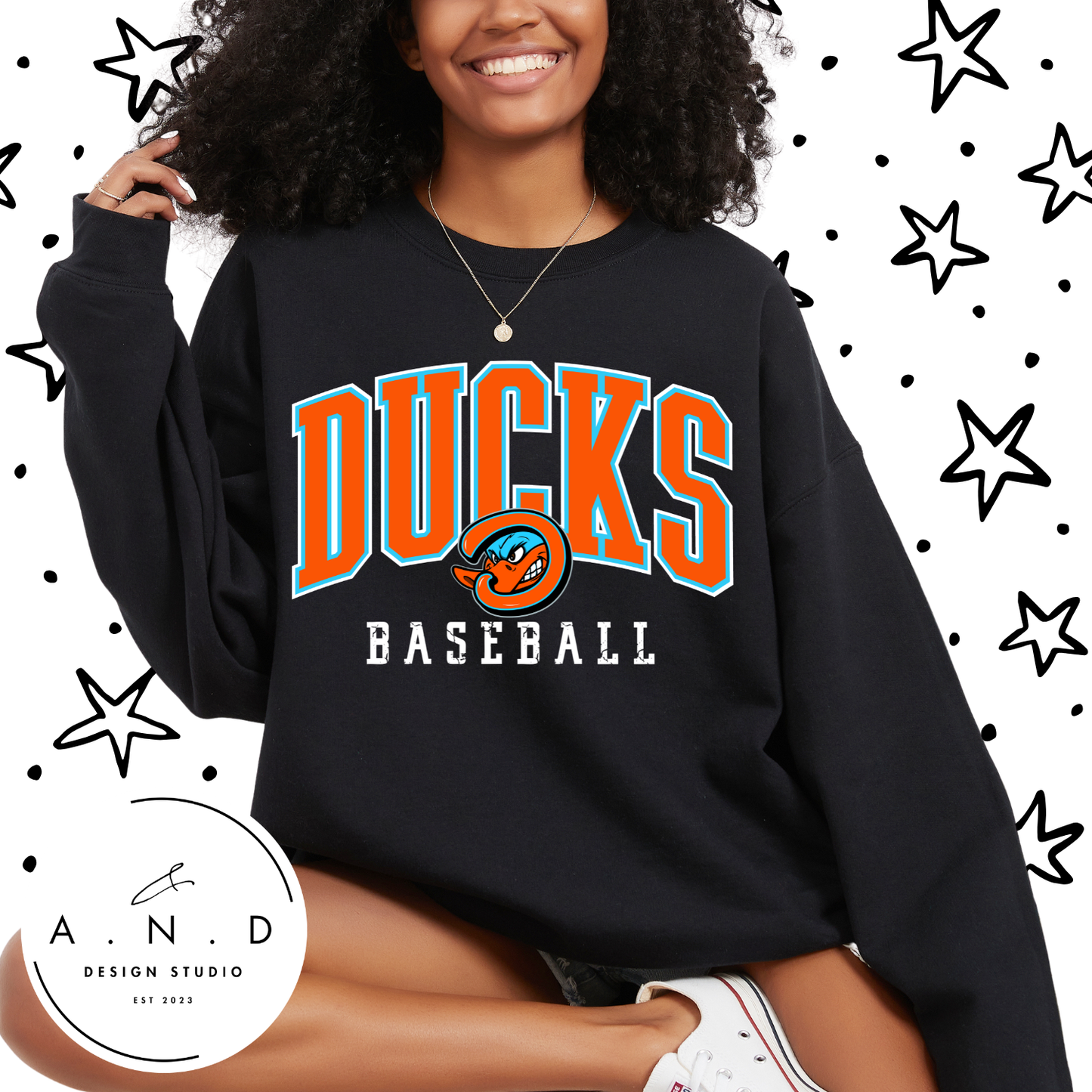 Ducks Baseball Stacked