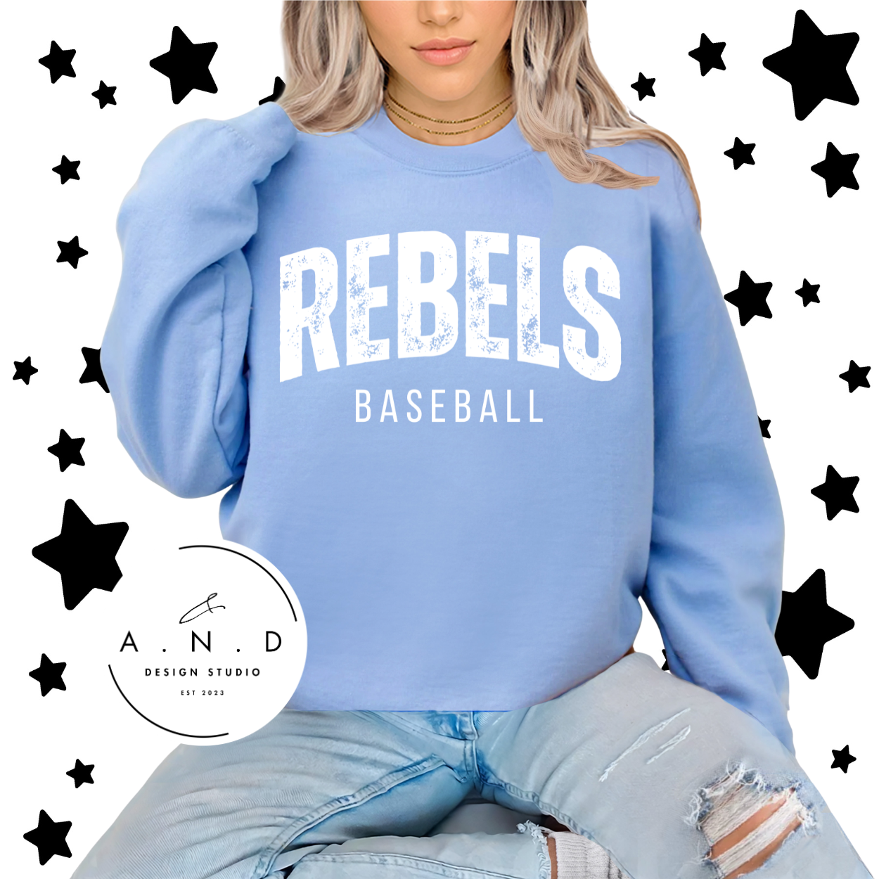 Rebels Baseball- Distressed