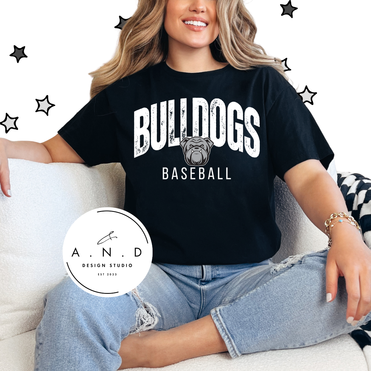 Bulldogs Baseball- Distressed