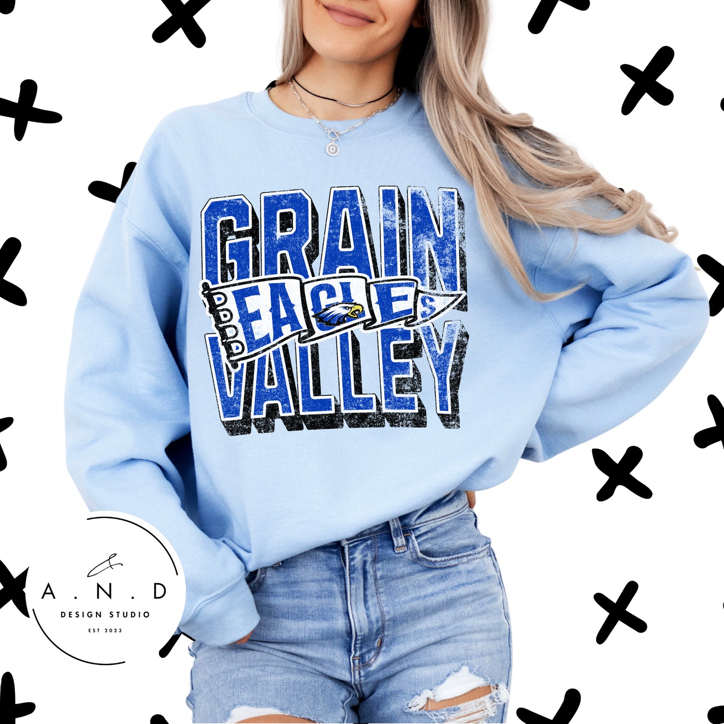 Gain Valley Eagles Flag Distressed