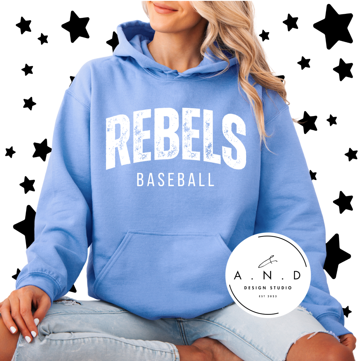 Rebels Baseball- Distressed
