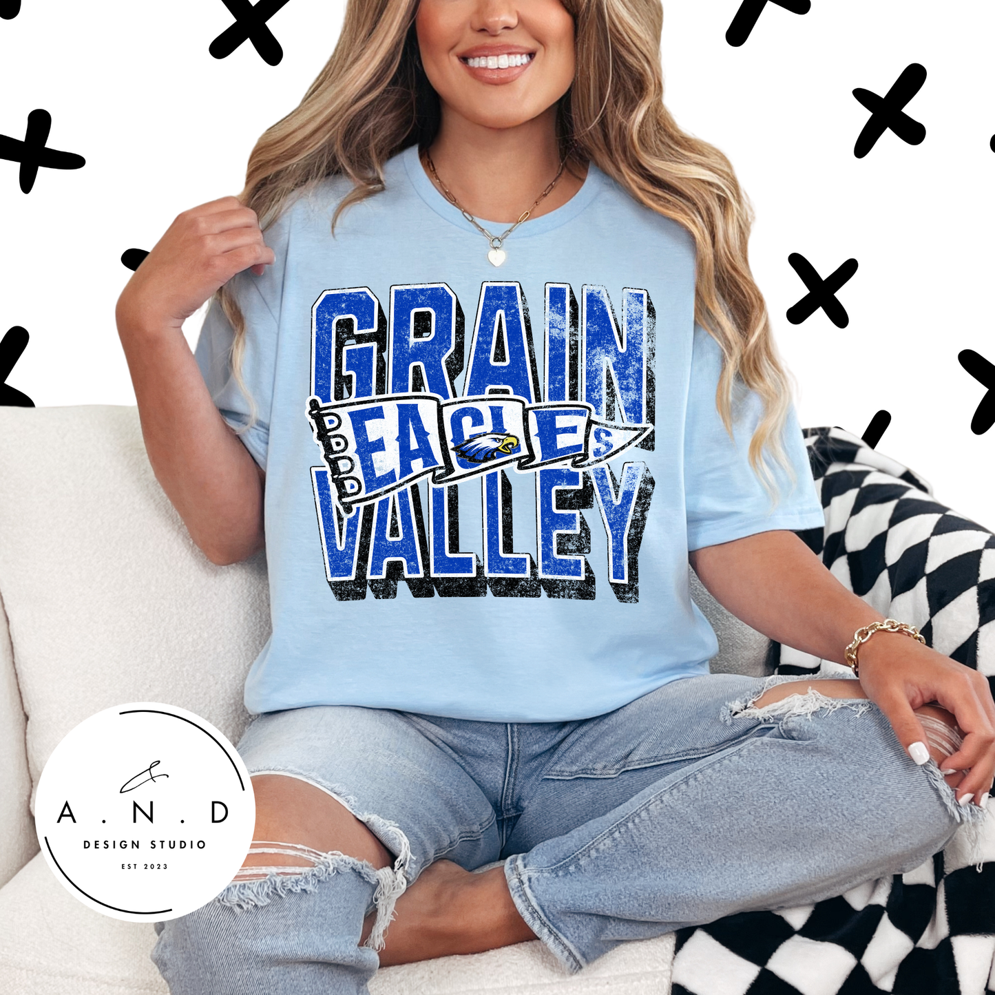 Gain Valley Eagles Flag Distressed