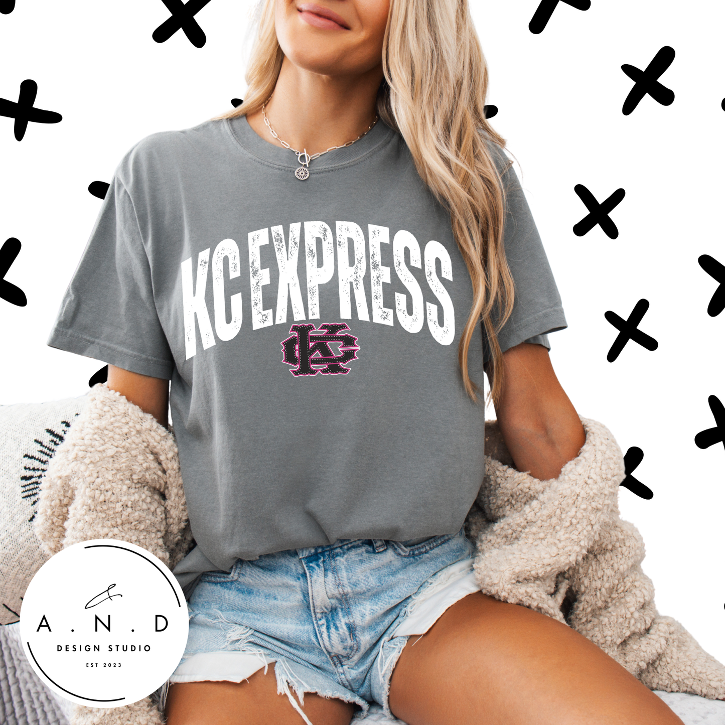 KC Express Distressed- pink/black