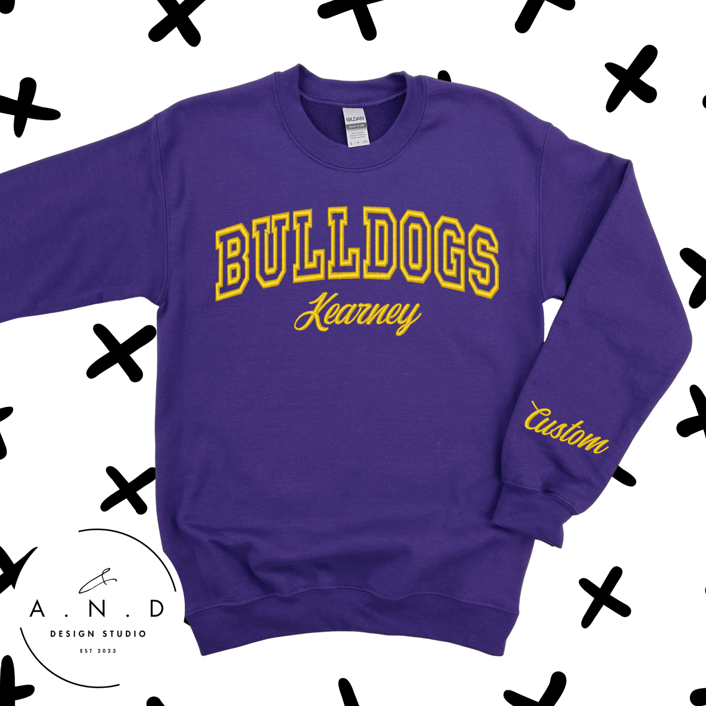 Kearney Bulldogs Custom Embroidery Crewneck