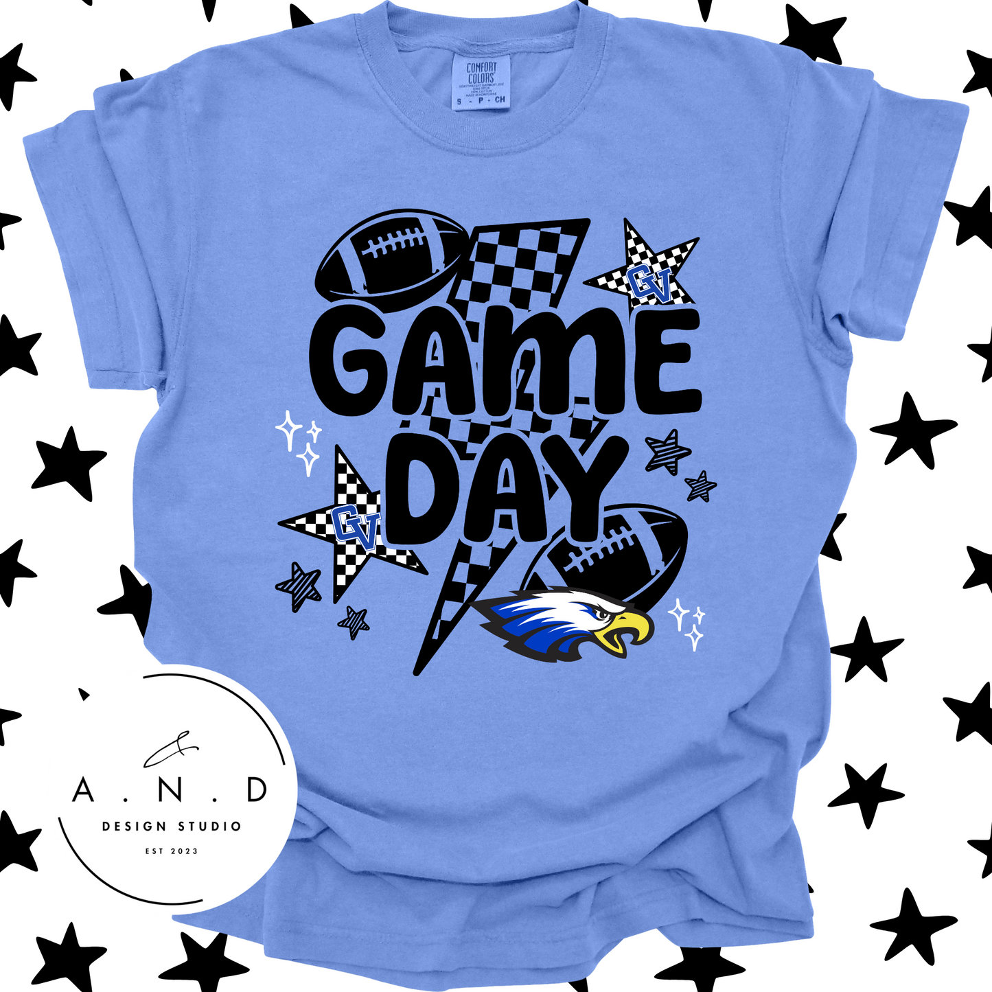 Game Day Eagles Football- lightening bolt