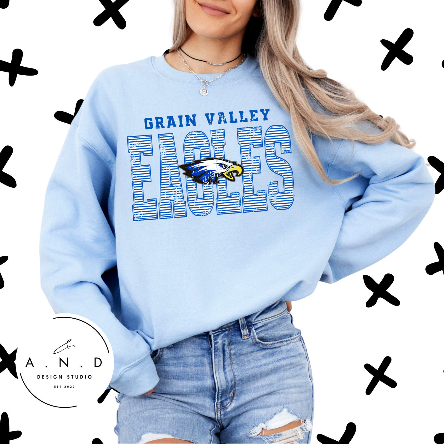Eagles Stripe Distressed