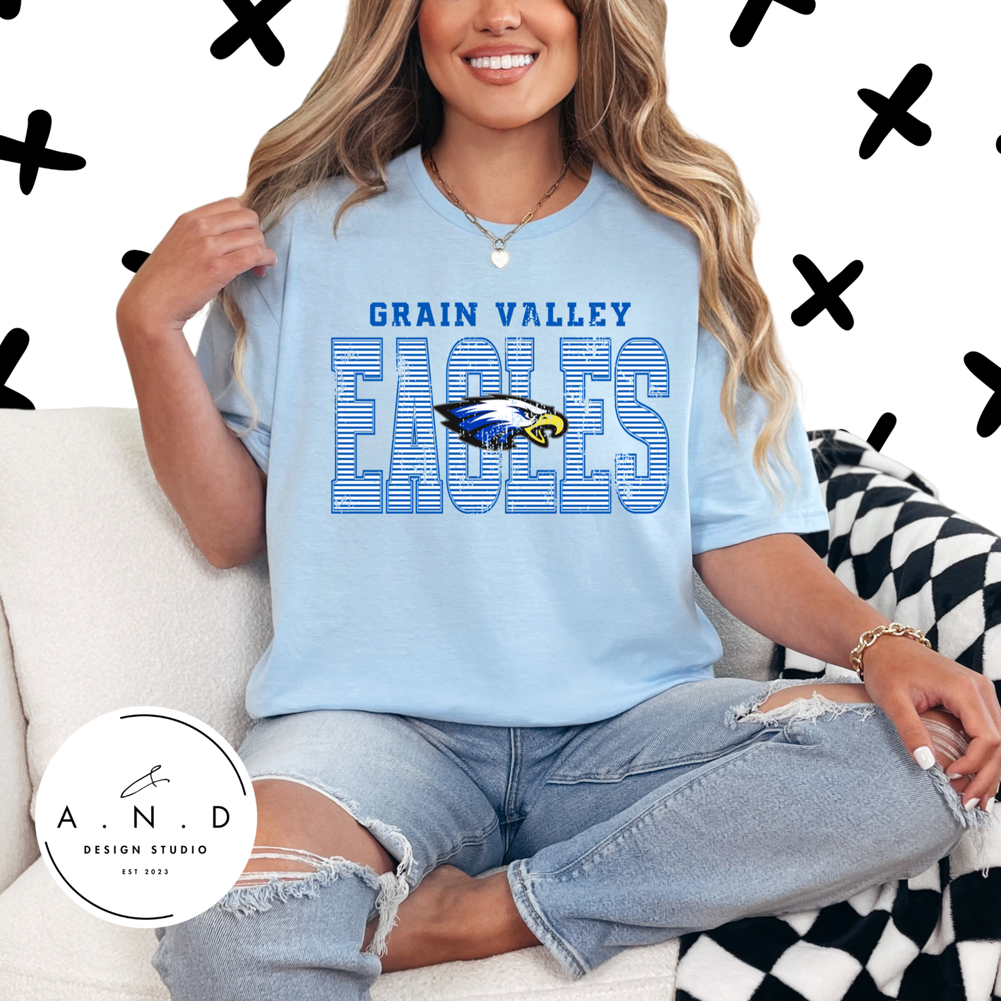 Eagles Stripe Distressed