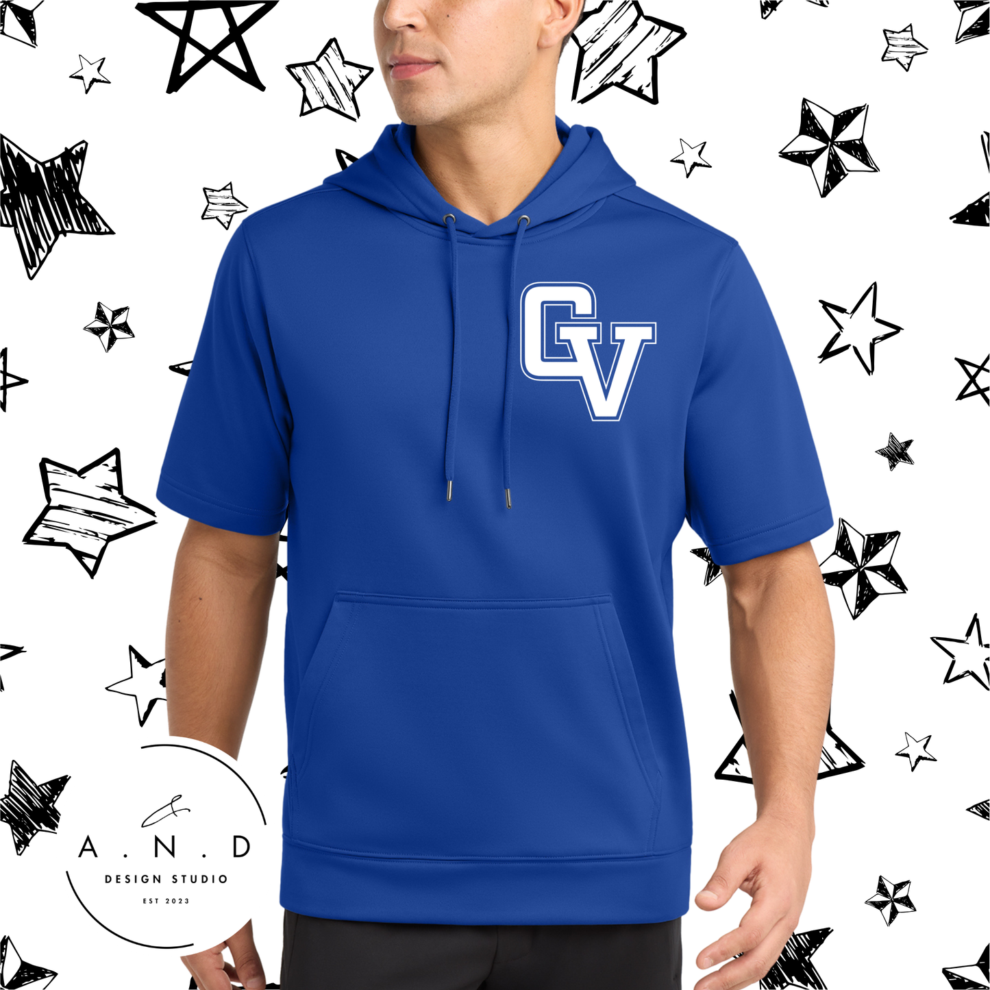 GV Eagles Fleece Short Sleeve Hooded Pullover