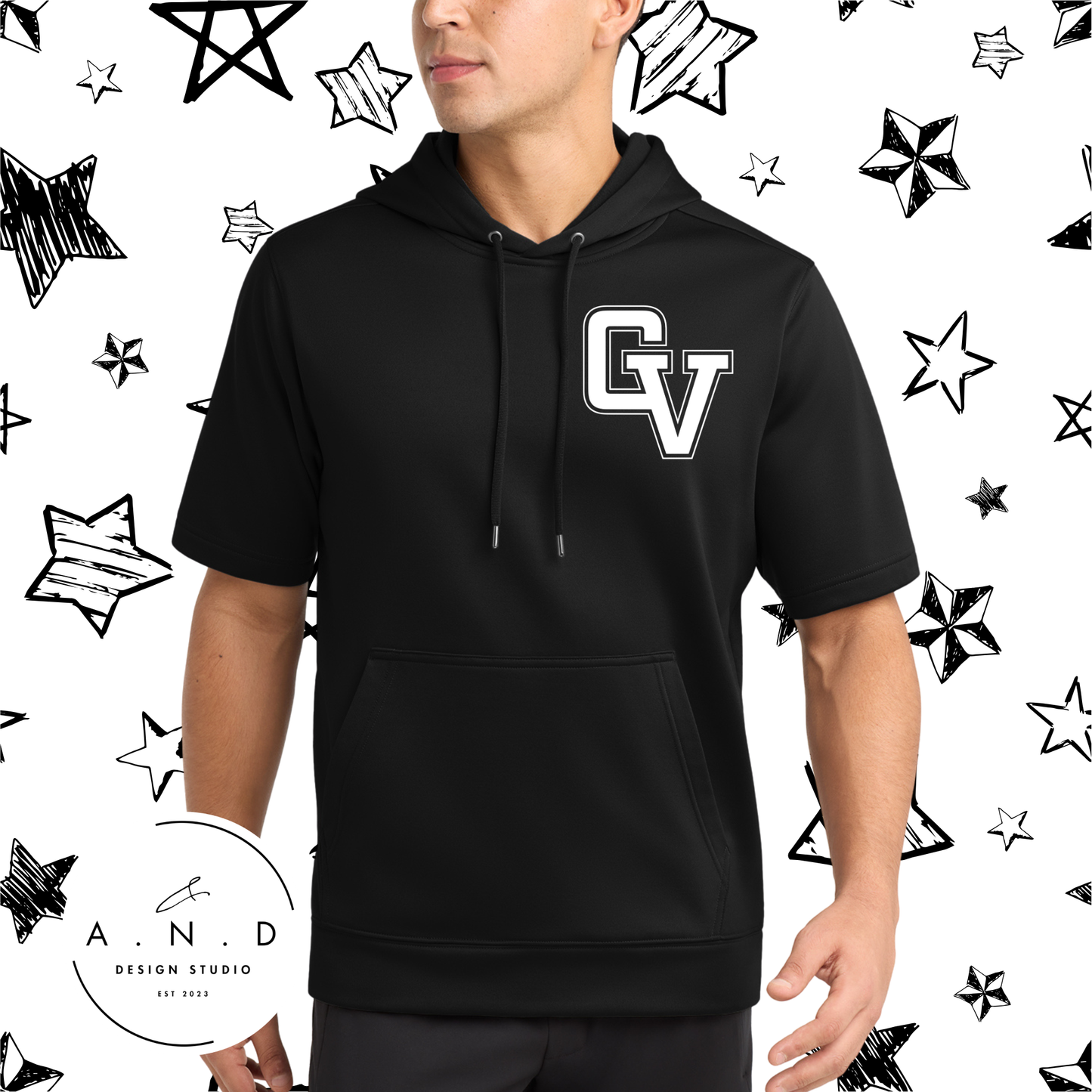GV Eagles Fleece Short Sleeve Hooded Pullover