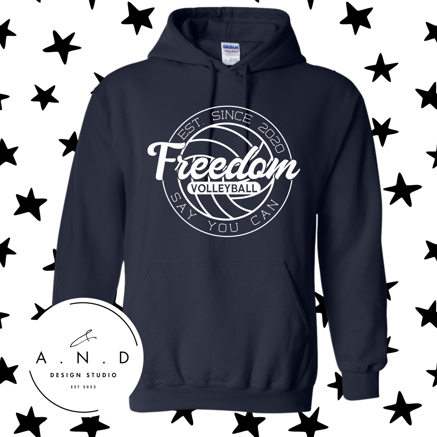 Freedom Volleyball Logo White