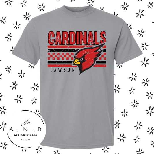 Cardinals Checkered Distressed