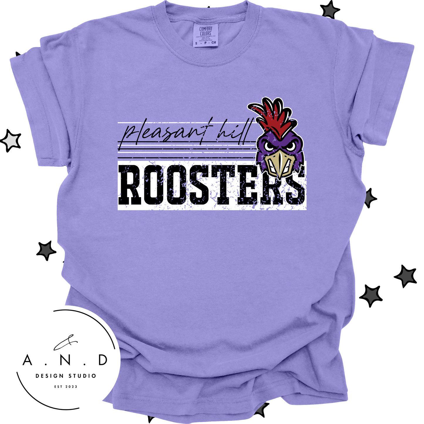Pleasant Hill Roosters Block Distressed