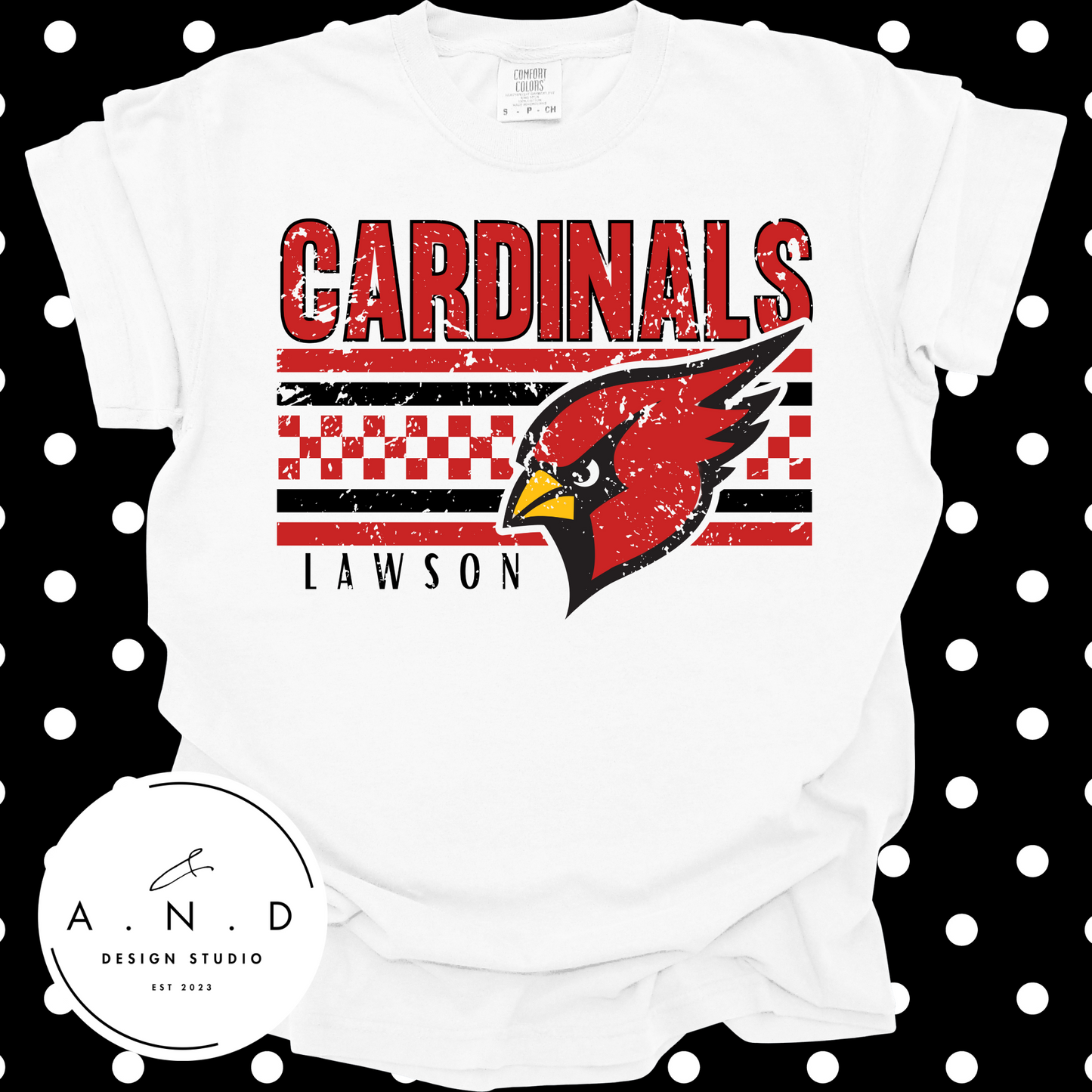 Cardinals Checkered Distressed