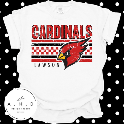 Cardinals Checkered Distressed