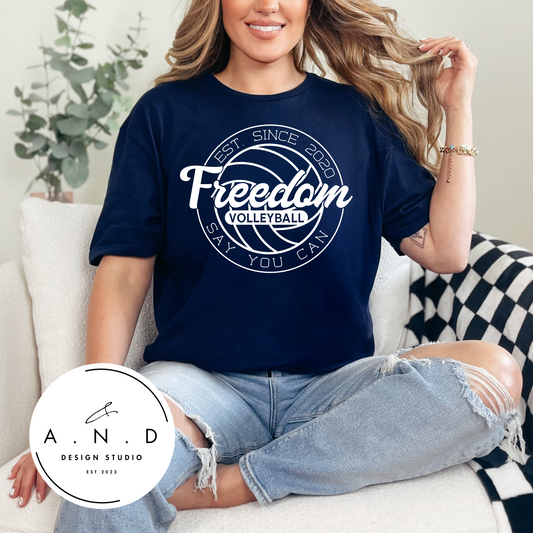 Freedom Volleyball Logo White