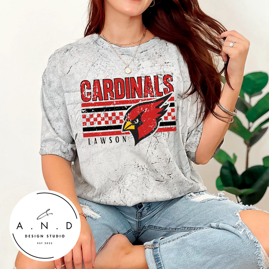 Cardinals Checkered Distressed