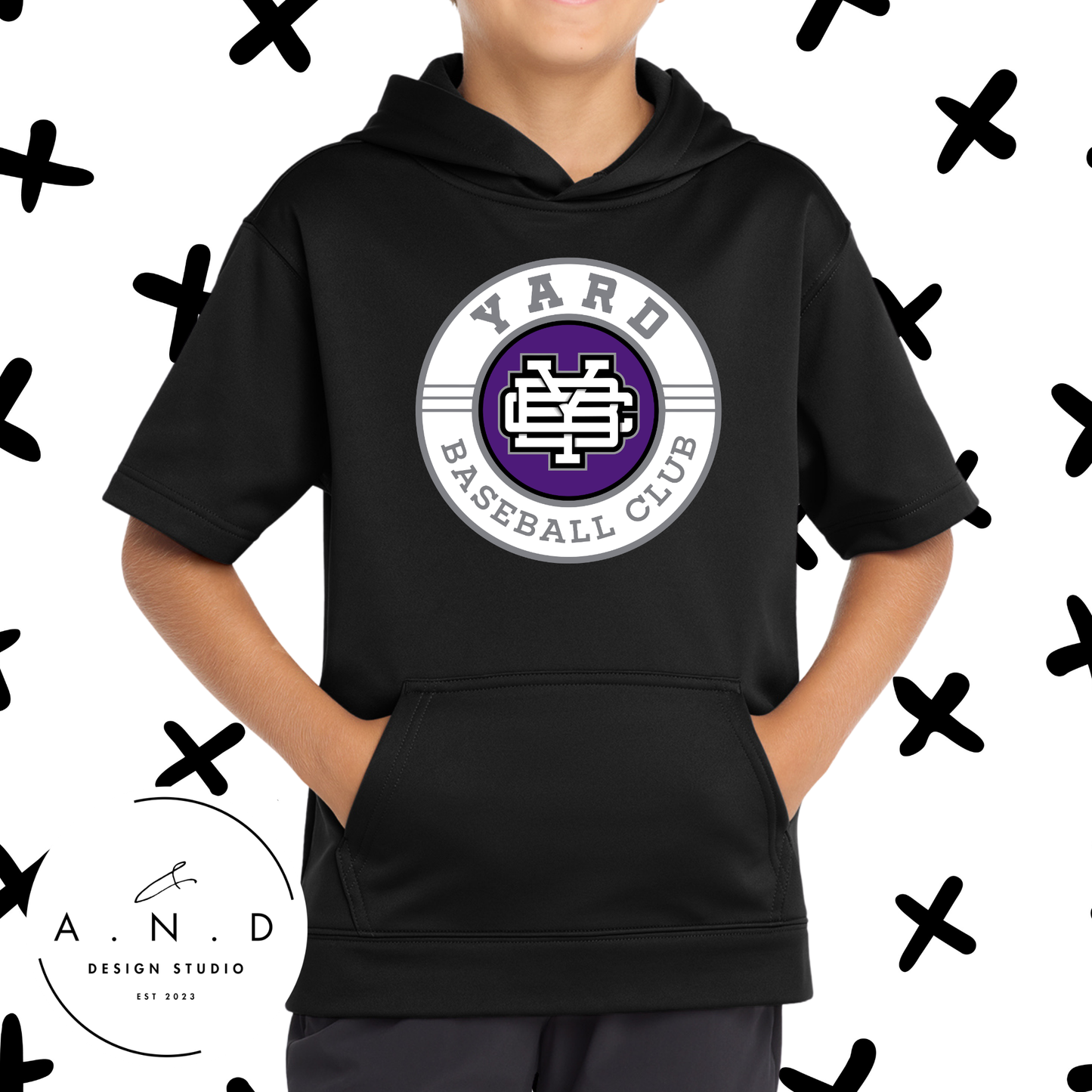 YBC- Fleece Short Sleeve Hooded Pullover