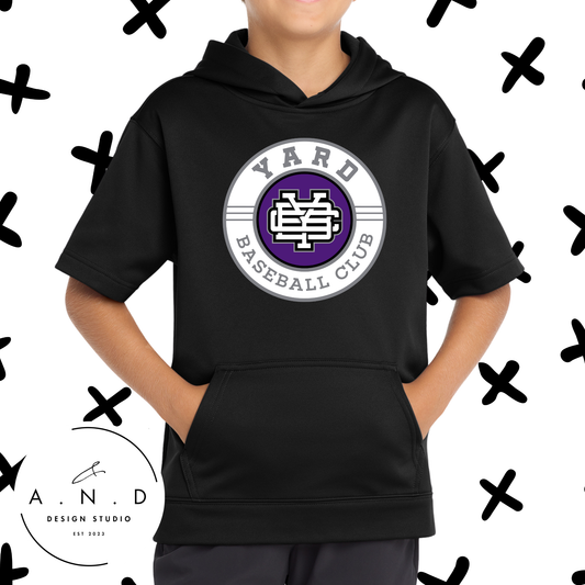YBC- Fleece Short Sleeve Hooded Pullover