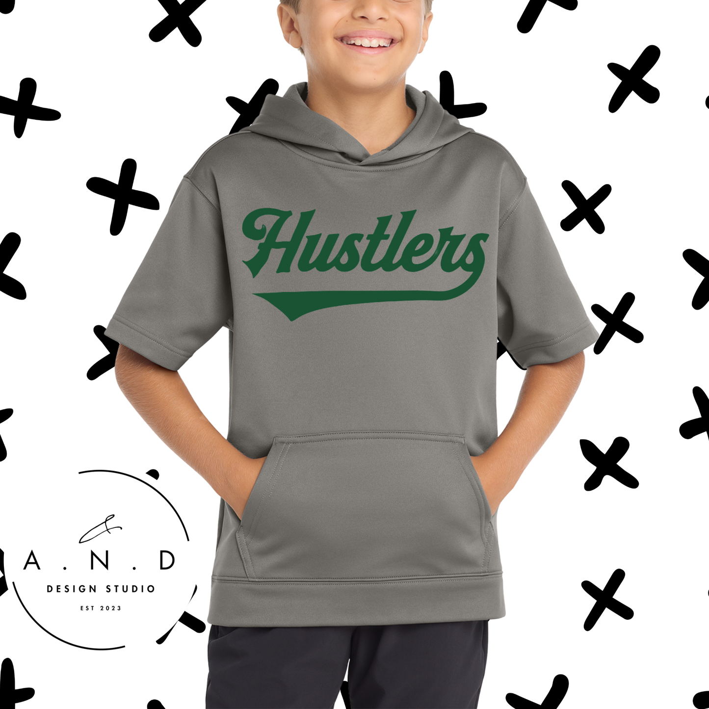 Hustlers- Fleece Short Sleeve Hooded Pullover
