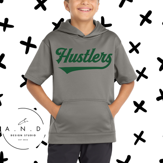 Hustlers- Fleece Short Sleeve Hooded Pullover