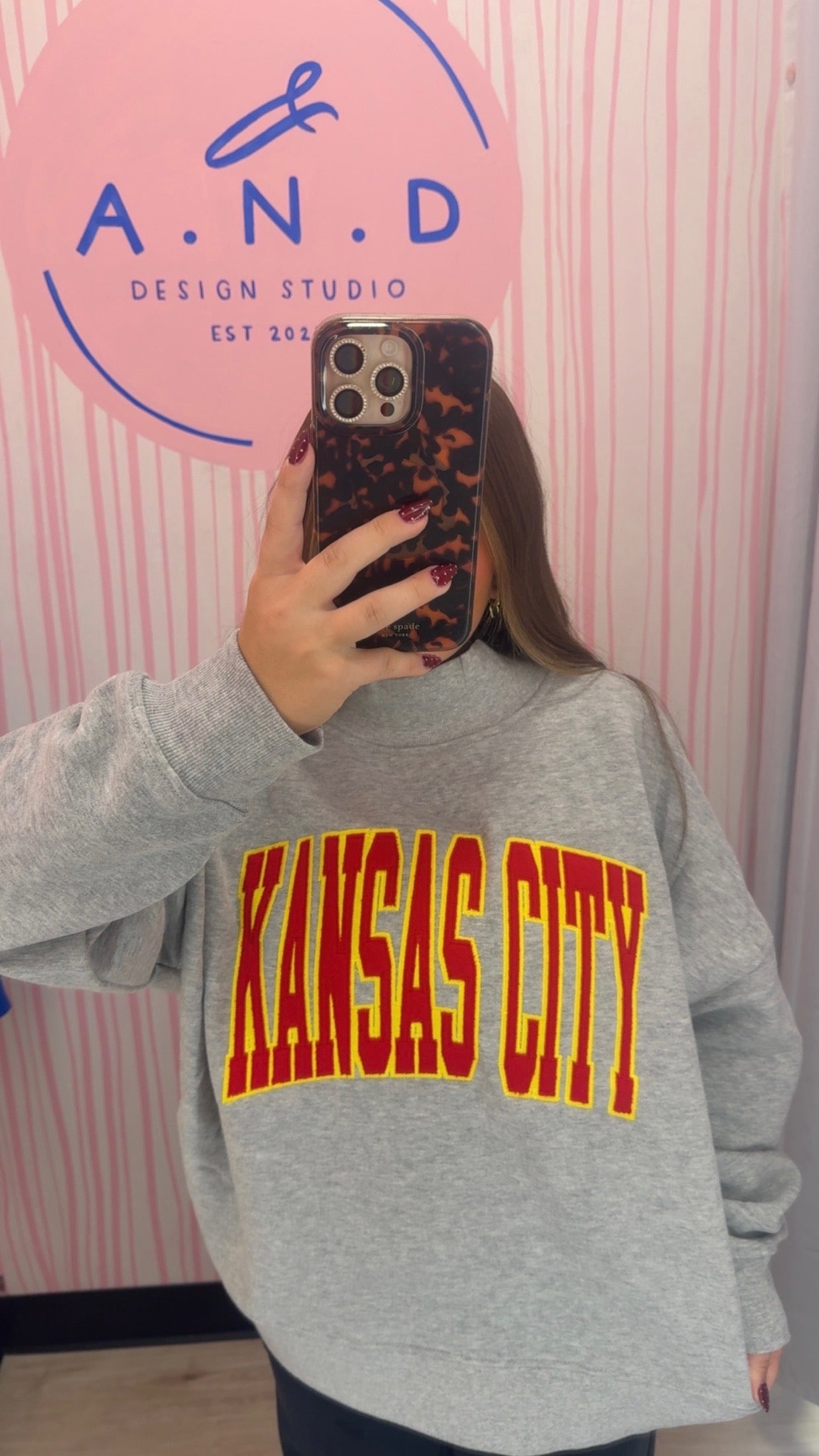 Kansas City Applique Mock Neck Sweatshirt