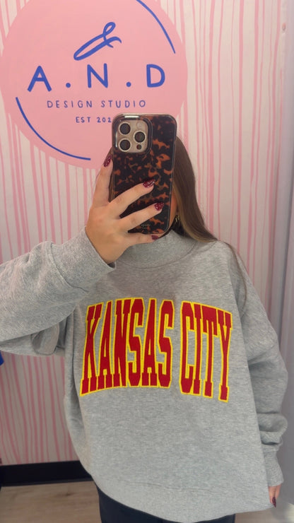 Kansas City Applique Mock Neck Sweatshirt