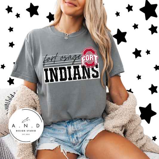 Fort Osage Indians Block Distressed